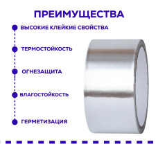 Алюминиевый скотч Waldex фольгированный, термостойкий 48мм*10м